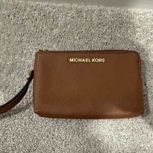 Michael Kors Brown Wristlet Wallet